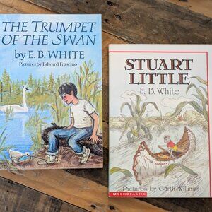 2pk STUART LITTLE & TRUMPET OF THE SWAN by E.B. White Vintage Paperbacks